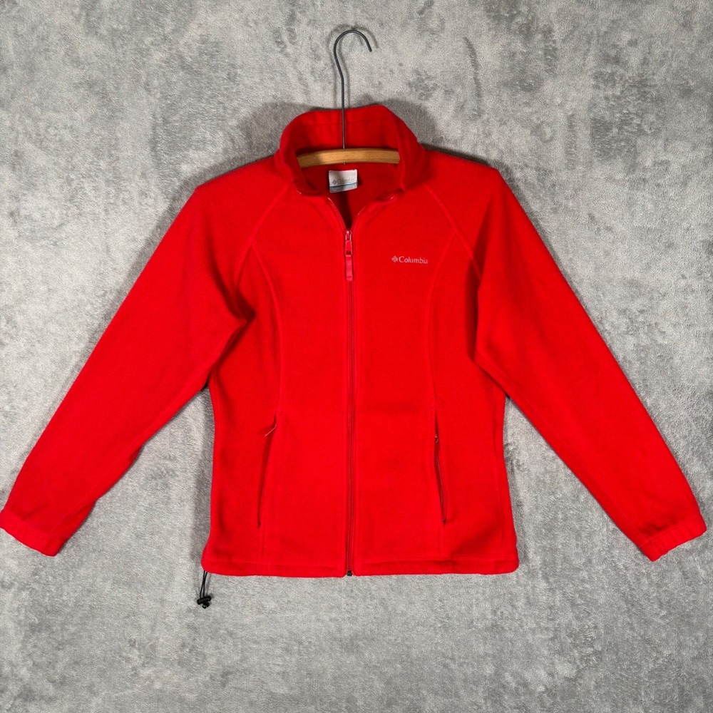Columbia Benton Springs Full Zip Fleece Jacket Red XL6445 Womens Small Gorpcore